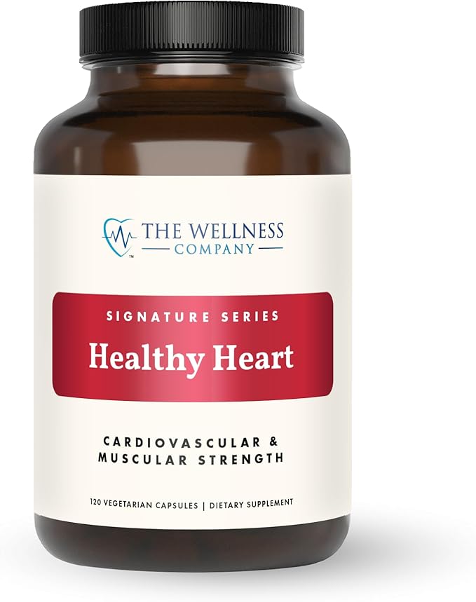 The Wellness Company Healthy Heart - Cardiovascular Strength Blood Flow Nitric Oxide Production &amp Healthy Cholesterol Levels | 120ct (2 Month Supply)