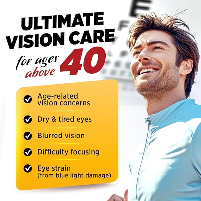 LABO Nutrition Ultimate VisionREGAIN Eye Vitamin Beyond AREDS 2 Formula with Lutein Zeaxanthin Saffron Extract Blueberry for Macular and Retinal Health Eye Fatigue Night Vision Support 60 Counts