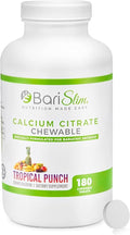 BariSlim Bariatric Calcium Citrate with Magnesium &amp Vitamin D Tabs - 500mg Calcium Citrate - Formulated for Post Weight Loss Surgery - Supports Bone Health | Tropical Punch | 180 Tablets