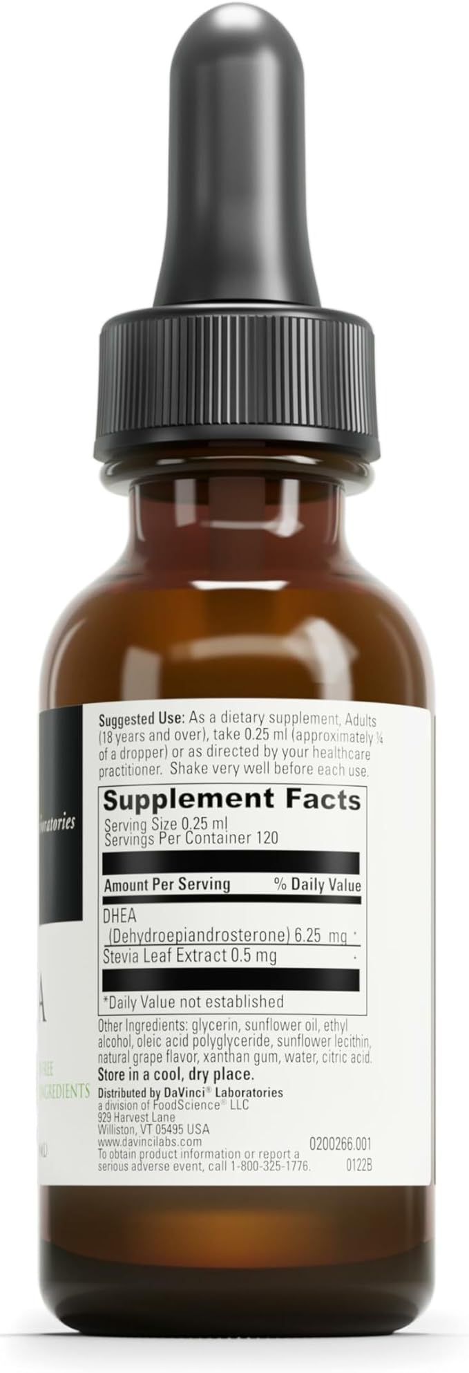 DAVINCI Labs Liposomal DHEA - Liquid Dietary Supplement to Support Immune System Thyroid Health and Healthy Hormone Levels* - with DHEA (Dehydroepiandrosterone) and Stevia Leaf Extract - 30 ml