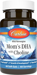 Carlson - Mom's DHA with Choline 3:1 DHA to EPA Ratio Found in Breastmilk Growth and Development 60 Softgels