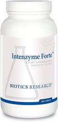 Biotics Research Intenzyme Forte™ Proteolytic Pancreatic Enzymes Pancreatin Bromelain Papain Lipase Amylase–Supplement Supports Healthy Protein Digestion–Immune &amp Circulatory Function 500 Tab