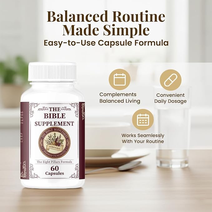 The Bible Supplement – Faith-Based Herbal Supplement with Eight Scriptural Ingredients for Daily Use – Embrace Tradition with Biblical Herbal Supplements for Everyday Life