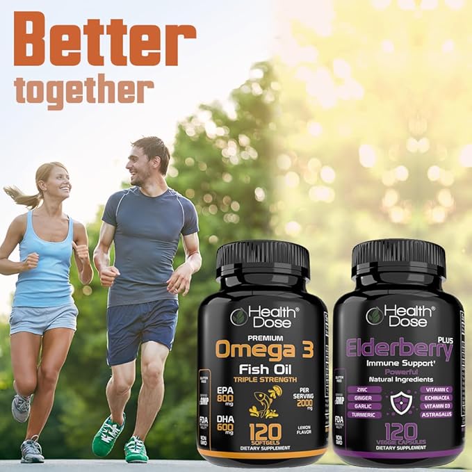 Health Dose Premium Omega 3 Fish Oil Triple Strength x 120 Softgels - Pack of 3