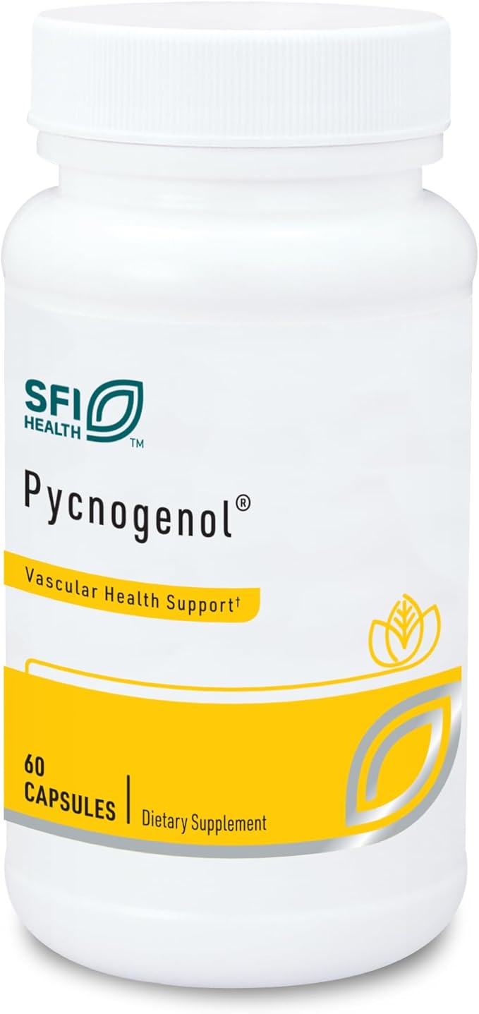 Klaire Labs SFI Health Pycnogenol 50 mg - Hypoallergenic Antioxidant Supplement with French Maritime Pine Bark Extract - Gluten-Free Soy-Free 50mg Pycnogenol Extract (60 Capsules)