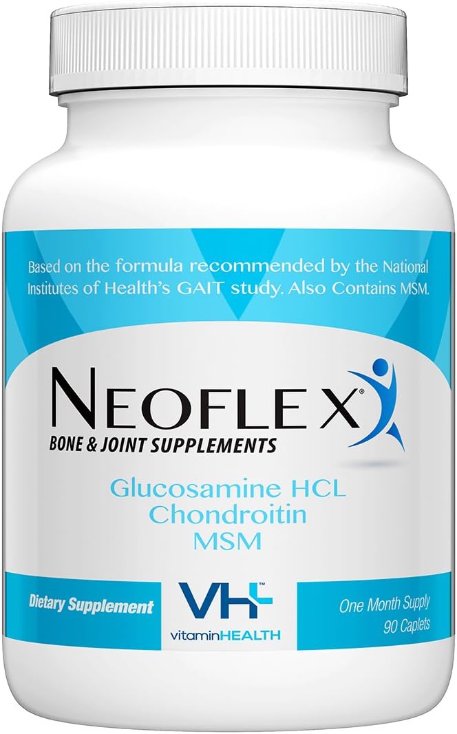 Neoflex Bone &amp Joint Health Supplement MSM Glucosamine &amp Chondroitin Triple Strength Formula90 Caplets