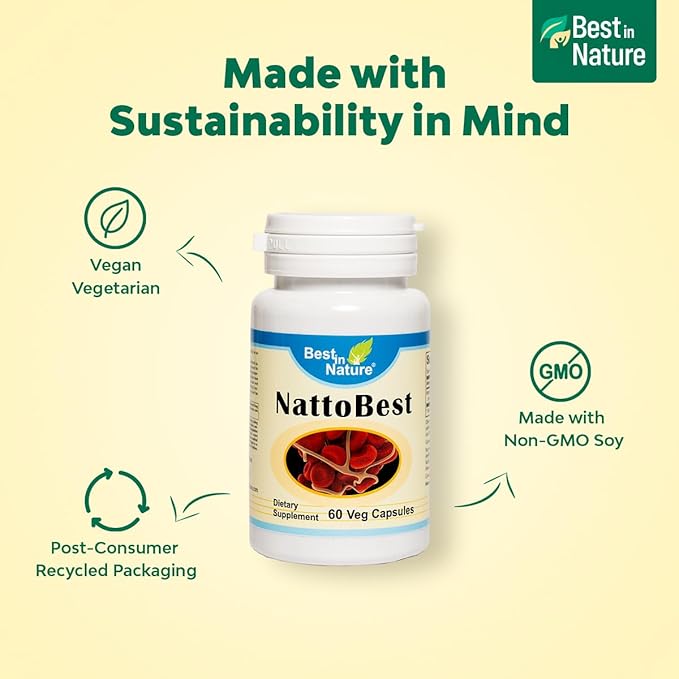 NattoBest™ - Supports Heart Health and Promotes Healthy Circulation with nattokinase an Enzyme Isolated from The Traditional Japanese Food natto. Created