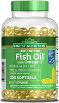 Finest Nutrition Half-the-Size Fish Oil 1200 mg Softgels 200 ea
