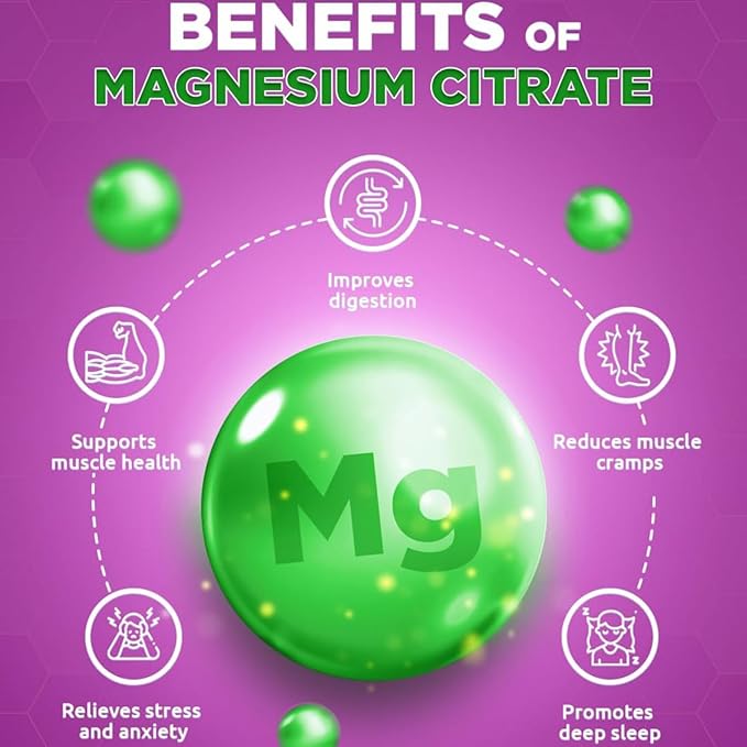 Magnesium Citrate 600mg 120 Capsules - 3-in-1 Magnesium Citrate Capsules with Vitamin D3 and Zinc Supplements - citrato de magnesio for Muscle Nerve Function Healthy Bones Teeth Fatigue/Tiredness