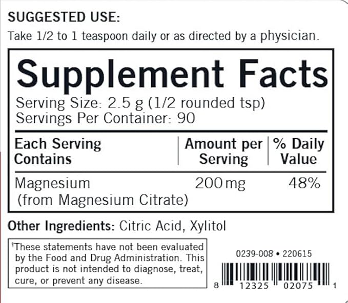 Magnesium Citrate Soluble Powder - Hypo 227gm/8oz