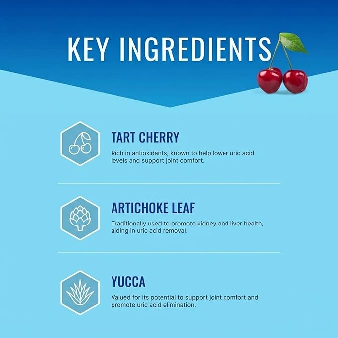 Approved Science Uric Acid Flush Supplement - Tart Cherry Turmeric Milk Thistle - Joint Support &amp Active Mobility - Made in USA - Vegan - 180 Capsules Per Bottle - 6 Month Supply - 2 Bottles