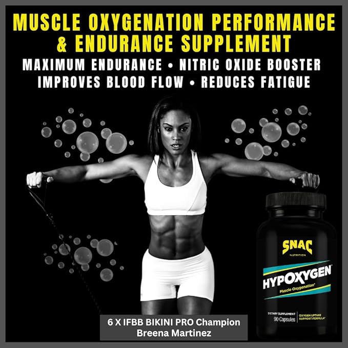 SNAC HypOxygen - Muscle Oxygenation Performance &amp Endurance Supplement Improves the Body’s VO2 Max &amp Assists with Recovery from High-Repetition Exercise 90 Veggie Capsules (45 Servings)