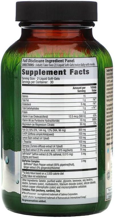 Irwin Naturals 5-HTP Extra 60 SoftGels Each (Pack of 4)