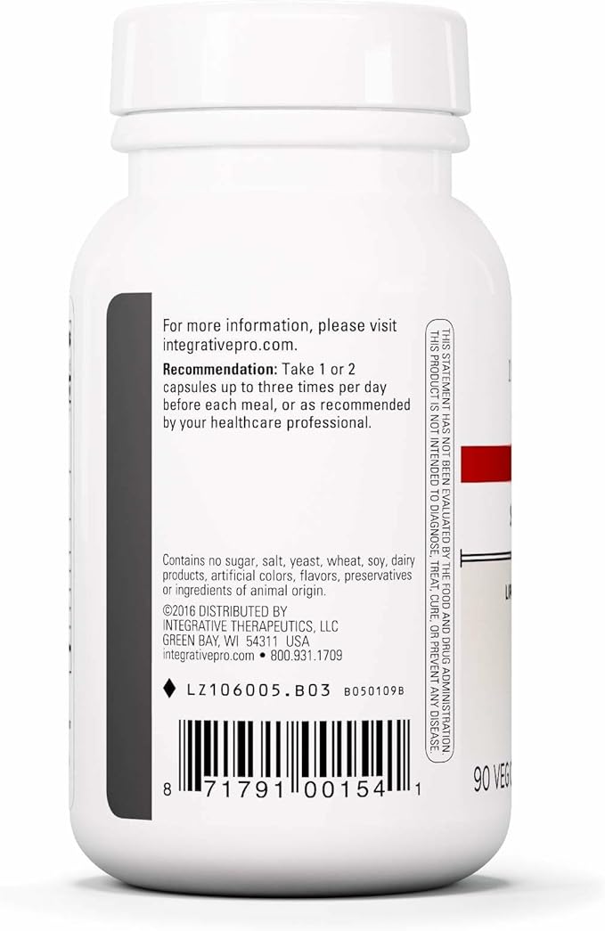 Integrative Therapeutics Similase Lipo - Digestion Supplement for Daily Enzyme Support* - Gastrointestinal Health &amp Gut Support Supplement - Dairy-Free &amp Vegan - 90 Capsules (45 Servings)