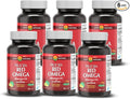 NANOWELL Red Omega-3 with Astaxanthin DHA &amp EPA - Immune Support Fish Oil - 60 Softgels X 6 Bottles (360 Count)