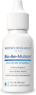 Biotics Research Bio Ae Mulsion IU Emulsified Vitamin A for Greater Uptake &amp Utilization Concentrated Form Promotes Immune Response Aids in Visual Acuity Supports Cardiovascular 1 Fluid Ounces