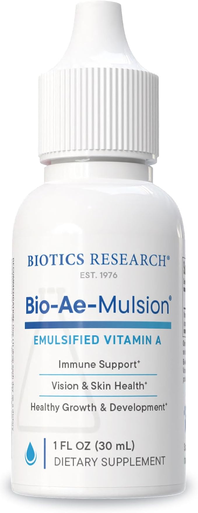 Biotics Research Bio Ae Mulsion IU Emulsified Vitamin A for Greater Uptake &amp Utilization Concentrated Form Promotes Immune Response Aids in Visual Acuity Supports Cardiovascular 1 Fluid Ounces