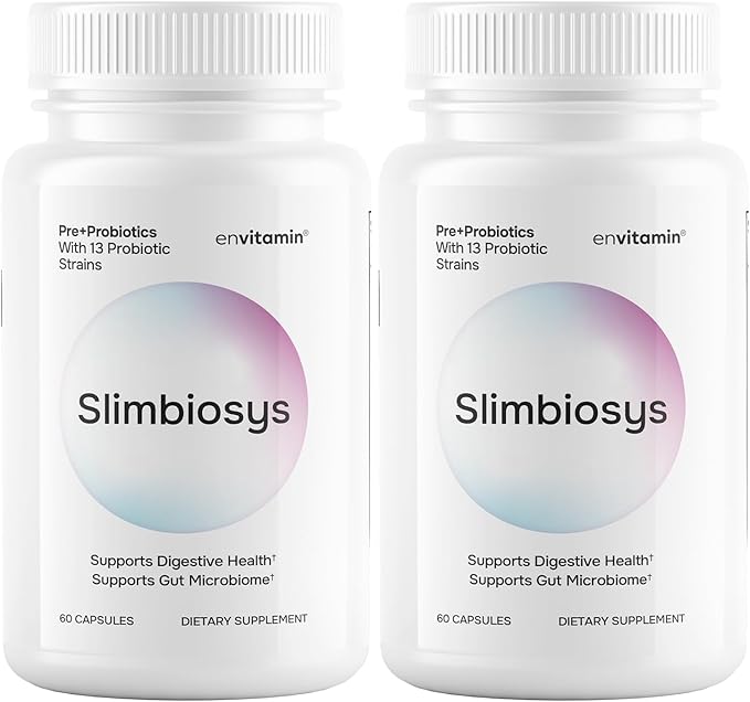 envitamin Slimbiosys Ultra Probiotic Capsule - Pre &amp Probiotics for Women &amp Men - Support Your Microbiome (2 Pack Slimbiosys)