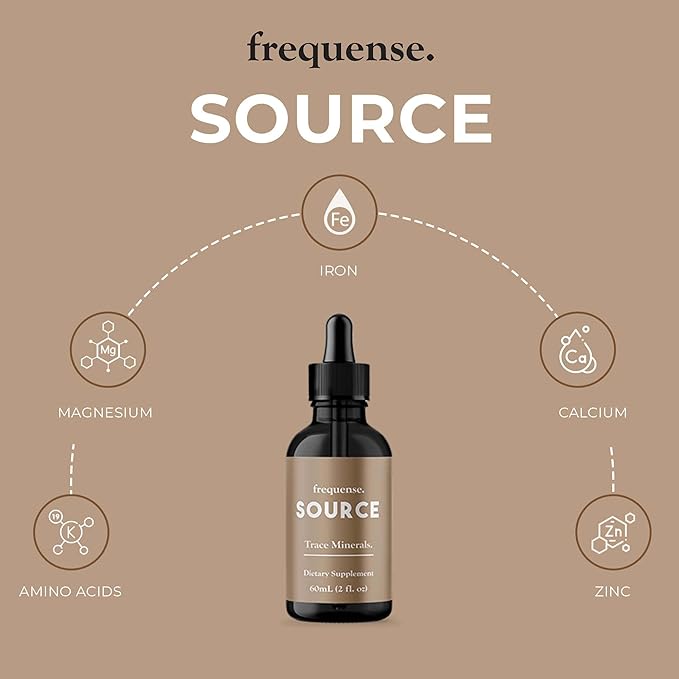 FREQUENSE - Source Trace Minerals - Fulvic Mineral Powder for Bone Health Nutrient Absorption Skin Support Gut Health &amp Electrolytes - 60 ml