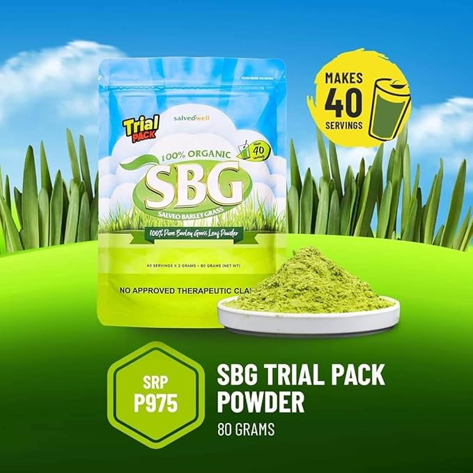 Salveo Barley Grass Powder in Trial Pack 80grams 100% Pure and Organic