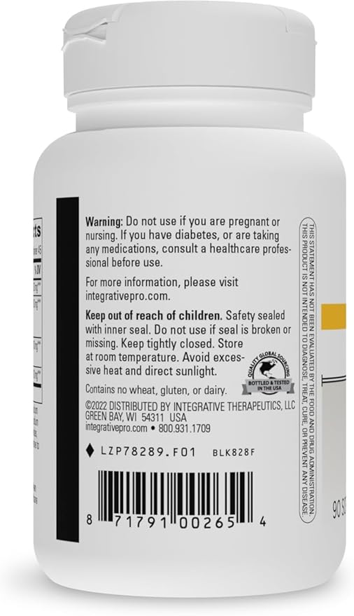 Integrative Therapeutics Y Formula - Supplement for Gastrointestinal Support* - Intestinal Health for Everyday Health Support* - Gluten-Free &amp Dairy-Free - 90 Capsules (45 Servings)