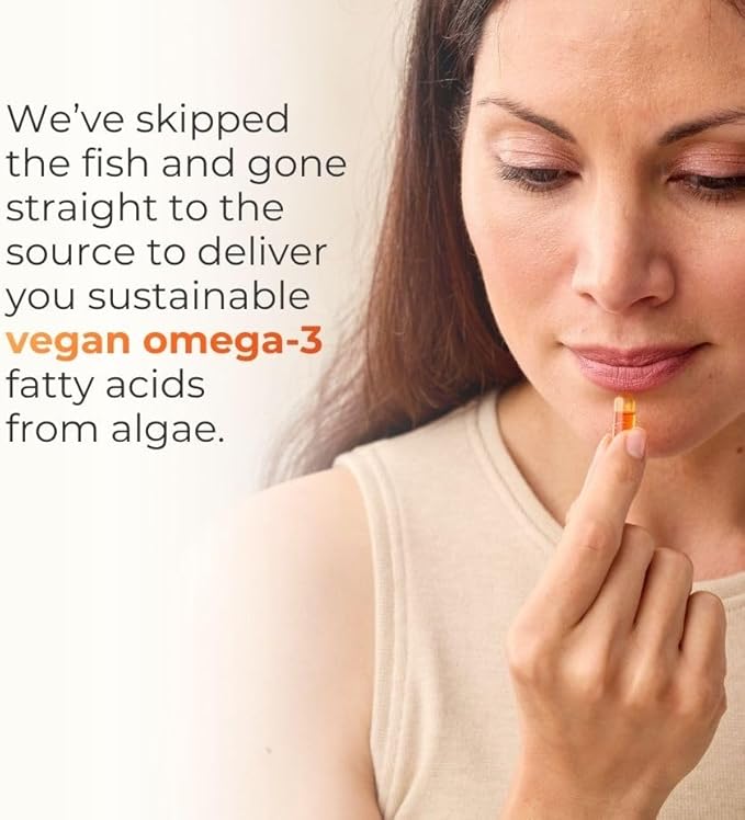 Juice Plus+ Omega Blend Capsules - Plant-Based Omega-3 5 6 7 &amp 9 Sourced from Algae &amp Seeds - DHA &amp EPA Formula Supports Brain Vision &amp Heart Health - Fish Oil Alternative - 60 Ve