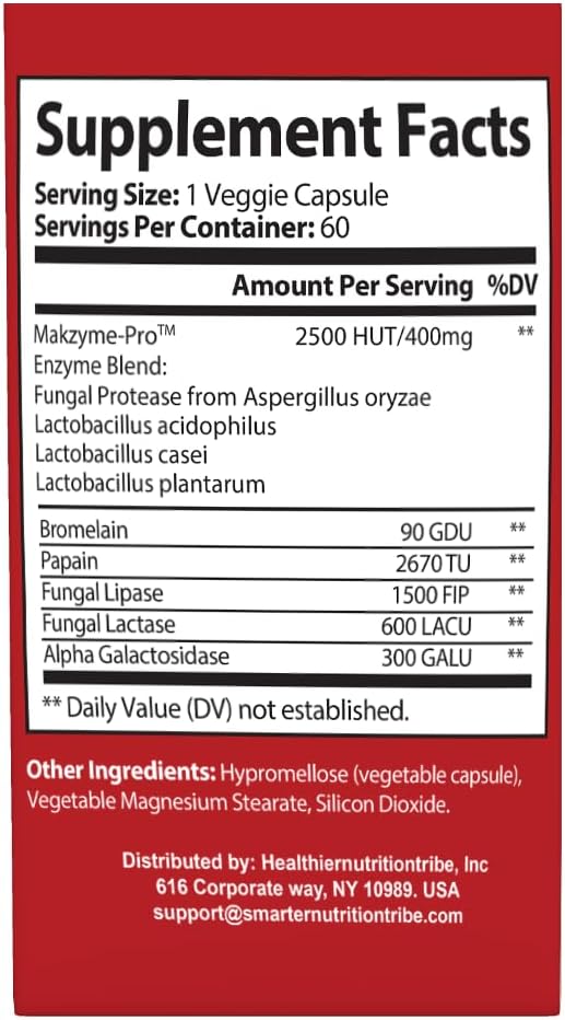Digestive Enzyme Detox Organic Prebiotics &amp Probiotics for Digestive Health &amp Gut Health 60 Veggie Capsules Gluten Free Vegan Friendly