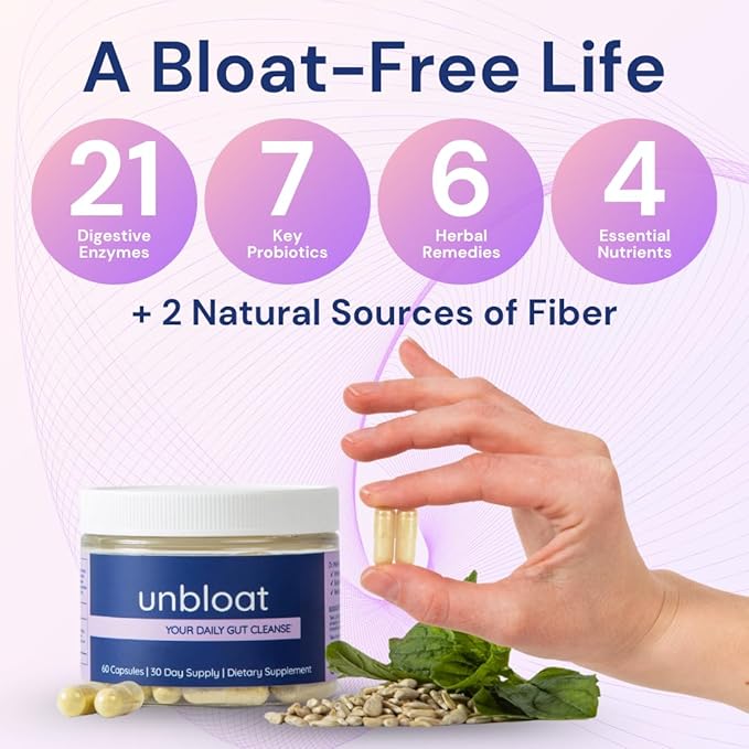 Anti-Bloat Pills for Women - Bloating Relief for Women &amp Digestive Support Supplement - Enhances Gut Health - No Bloat Formula with Prebiotics &amp Probiotics - Debloating Supplements - 60 Count