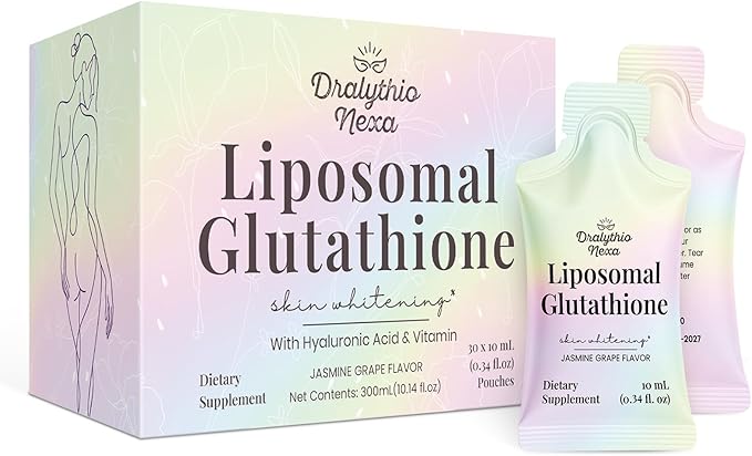 Liposomal Glutathione Liquid 1000mg – High Absorption Glutathione Supplement – Skin Brightening &amp Antioxidant Support – Beauty &amp Glow Formula for Women – Grape Jasmine Flavor – 30 Pouches