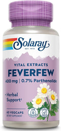 SOLARAY Feverfew Extract 400 mg | Healthy Circulation &amp Blood Vessels Head Comfort Support | Non-GMO | 60 VegCaps