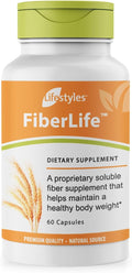 Intra Lifestyles FiberLife Supplement – Soluble Fiber for Digestive Health &amp Appetite Control with Konjac Guar Gum Xanthan Gum and Cinnamon – Made in Canada – 60 Capsules (60 Capsules (Pack of