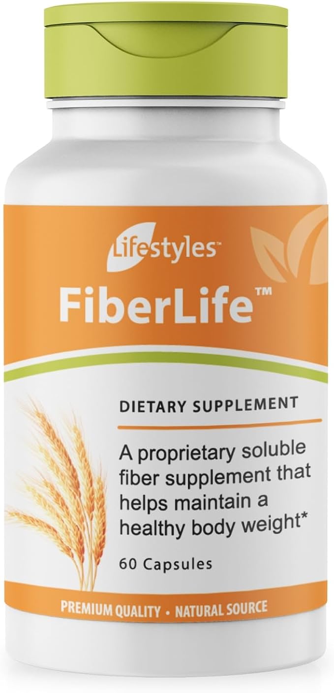 Intra Lifestyles FiberLife Supplement – Soluble Fiber for Digestive Health &amp Appetite Control with Konjac Guar Gum Xanthan Gum and Cinnamon – Made in Canada – 60 Capsules (60 Capsules (Pack of