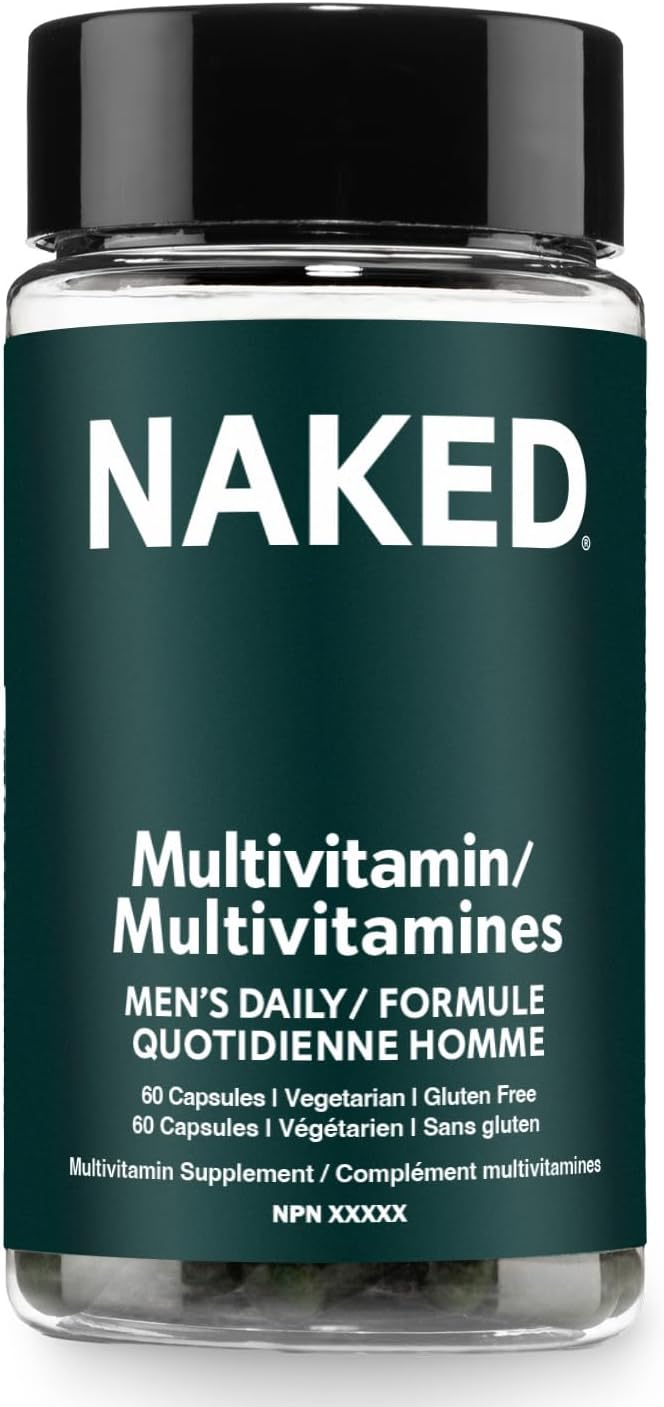 NAKED Men’s Multi – Daily Multivitamin for Men – A C E Selenium Zinc Fruit and Super Green Extracts and More to Boost Immune Support – Gluten-Free and Vegetarian Daily Vitamins – 60 Capsules