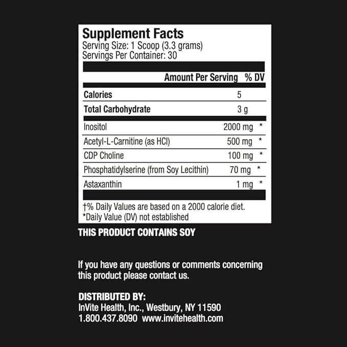 Invite Health Super Focus IQ (Cerebral Care) - Supports Brain Health Including Memory Focus Attention and Mood - 30 Servings (2-Pack)