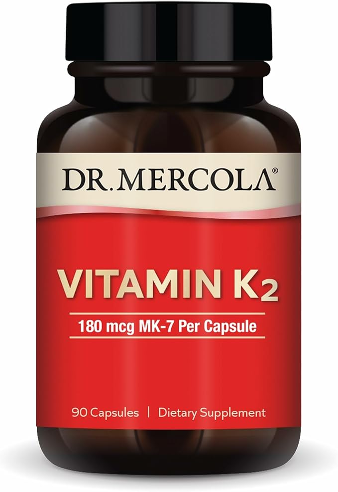 Dr. Mercola Vitamin K2-180 mcg Vitamin K2 as MK-7 - Supports Healthy Arterial Function &amp Heart Health - Non-GMO Gluten-Free &amp Dairy-Free - 90 Capsules (90 Servings)