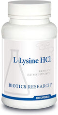 BIOTICS RESEARCH L Lysine HCI Amino Acid L lysine Supplement Promotes Energy Boosts Immunity Stimulates Calcium Absorption 100 Capsules