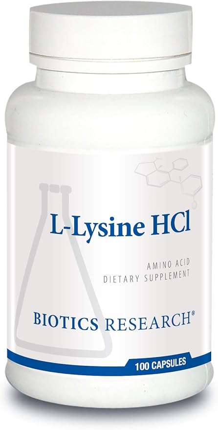 BIOTICS RESEARCH L Lysine HCI Amino Acid L lysine Supplement Promotes Energy Boosts Immunity Stimulates Calcium Absorption 100 Capsules