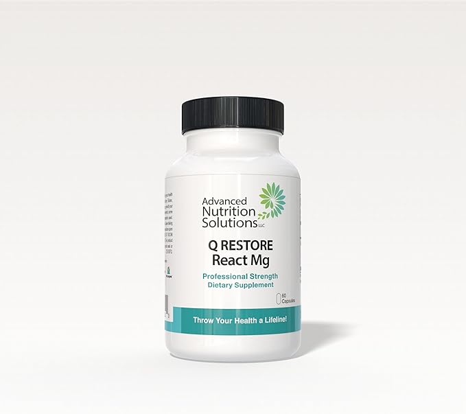 Advanced Nutrition Solutions Q Restore React Mg - 3 chelated bioavailable Forms of Magnesium. Water Balance GI Thyroid 60 caps