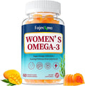 Vegan Omega 3 Supplement for Women: Sugar Free Algae Oil Omega 3 EPA DHA Gummies Plus Evening Primrose Oil Vitamin D3 Folate CoQ10 - Alternative to Fish Oil Supplements for Women(60Count)