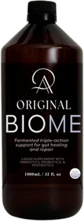 Original Biome Liquid Probiotic Supplement | Certified Organic Tri-Biotic with Prebiotics Probiotics &amp Postbiotics | 10 Probiotic Strains + 10 Fermented Herbs | Slow Fermented | 32 fl oz