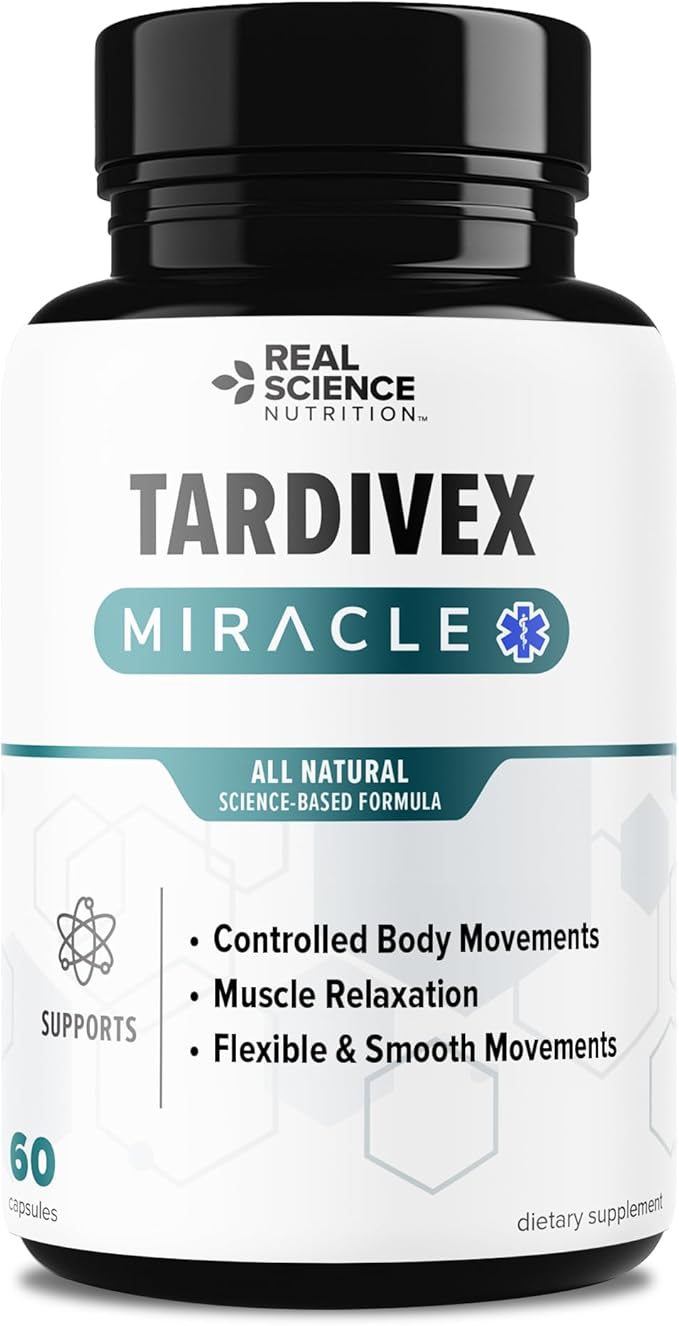 Real Science Tardivex All Natural Nerve Support Supplement for Neurological Balance - Includes Vinitrox GABA &amp Essential Vitamins for Controlled Movement &amp Coordination - Made in USA 60 Caps