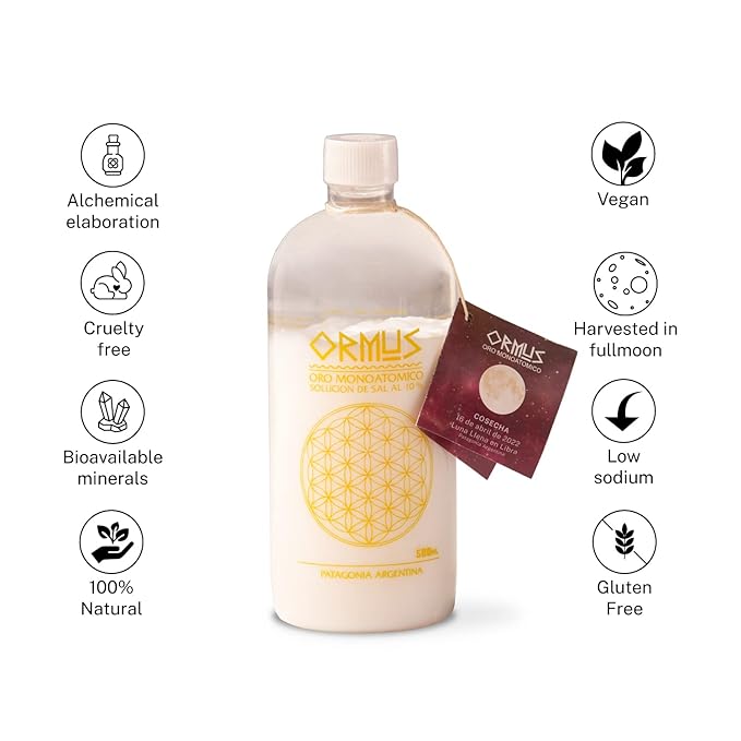 500ml ORMUS PATAGONIA ARGENTINA - Pure Ormus Monoatomic Gold Liquid Minerals Supplements for Energy Mental Focus and Rejuvenation Enhance Stamina Vitality and Mental Clarity