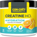 CON-CRET Creatine HCl + Hydration | Electrolyte Powder Tub | Citrus Mango | Sugar Free Electrolytes | Rehydration Formula w Potassium Sodium Zinc Magnesium to Hydrate &amp Recover (40 serv)