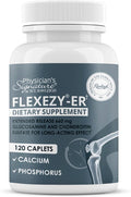 Rawleigh Flexezy-ER: 120 Caplets High Strength Glucosamine &amp Chondroitin Sulfate Blend Calcium &amp Phosphorus 24-Hour Extended Release Bone &amp Joint Health Supplement. Non-GMO - 1 Month S