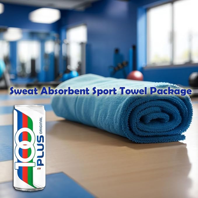 (6 Cans) 100 PLUS Isotonic Sports Drinks Hydration Maksuri 100+ Gym Towel Set 11fl oz