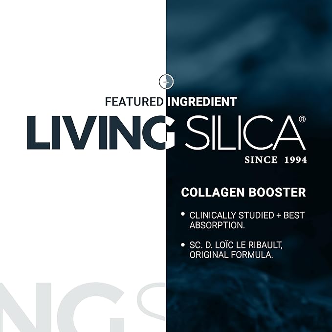 Living Silica ORGONO Collagen Booster | Vegan Mineral-Based Silica Supplement | Supports Healthy Collagen &amp Elastin Production for Joint &amp Bone Support Glowing Skin Strong Hair &amp Nails |