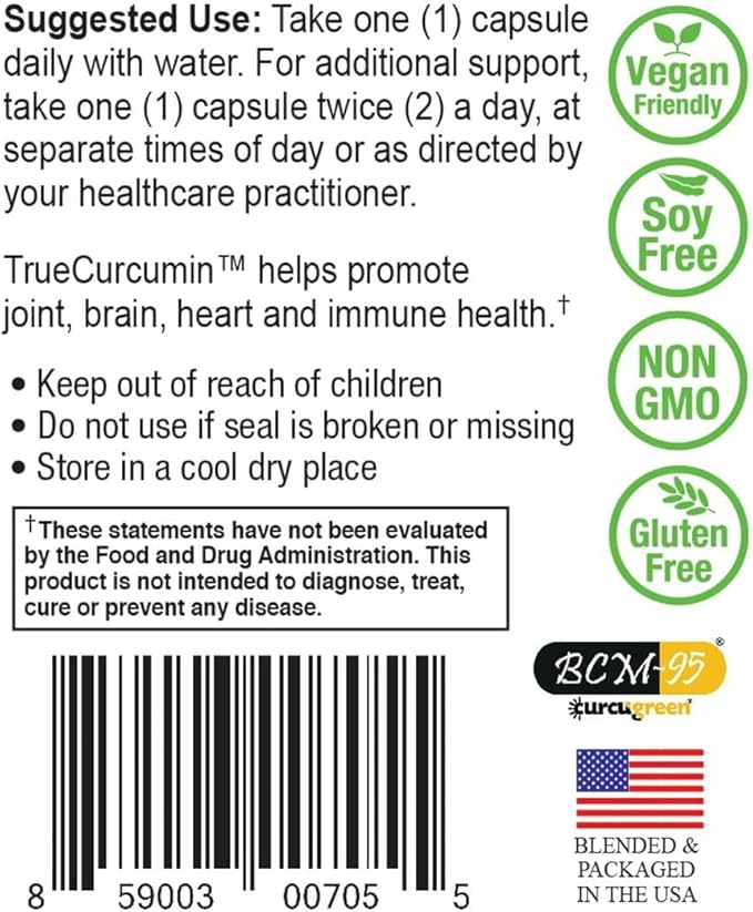 NatureCity True-Curcumin Turmeric Supplement | Non-GMO Tumeric and Curcumin 500mg Curcuma Capsules Vitamin Supplements | Up to 700% Increase in Absorption (30 Day Supply) | Supports Joints (Pack of 2)