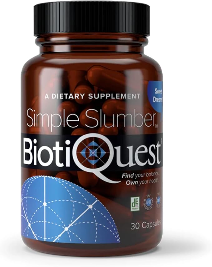 BiotiQuest Simple Slumber Probiotics to Help Improve Sleep Quality and Gut Health 18 Billion CFU Non-GMO and Gluten Free 30 Capsules