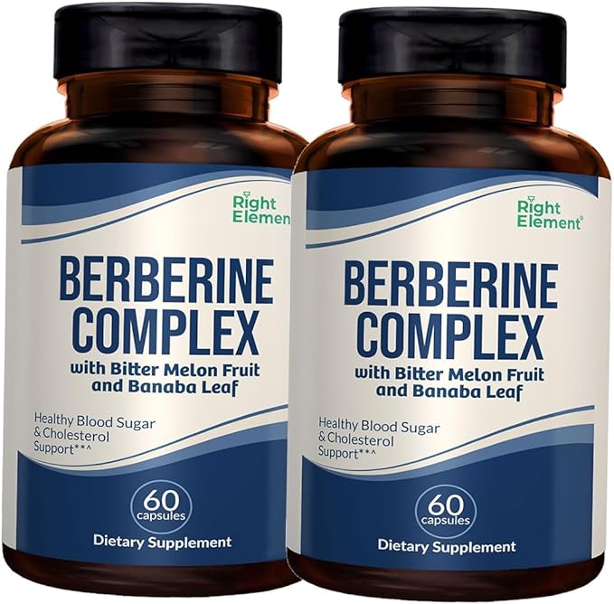 Berberine Complex Support Supplement with Bitter Melon and Banaba Leaf | 120 Capsules (2-Pack)