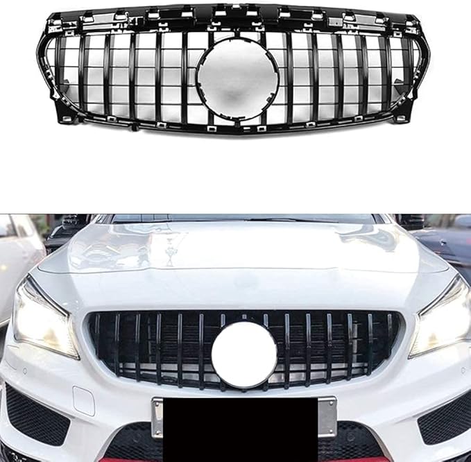 Front Bumper Grill Mesh Fits For W117 CLA Class CLA180 CLA200 CLA250 CLA45 AMG 2013-2016 (Black)